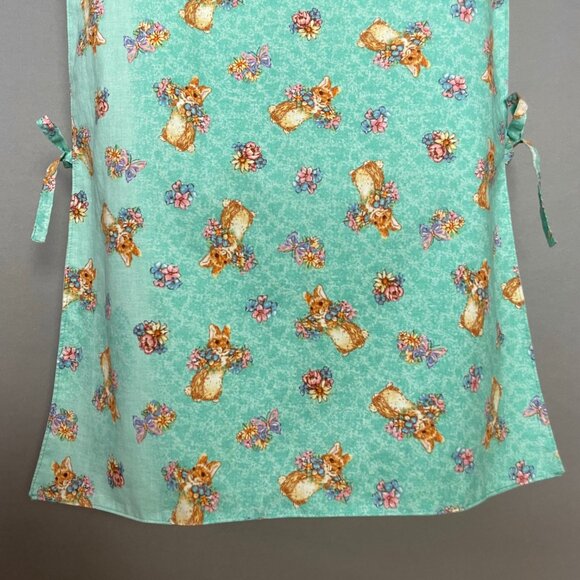 Handmade Apron Bunny Rabbit Pattern Women Twee Animal Flowers Kitchen Artist Fun - Picture 6 of 12